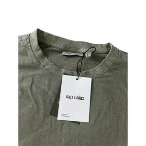 Only & Sons Men's Distressed Short Sleeve T-Shirt Castor Gray XL Casual  New